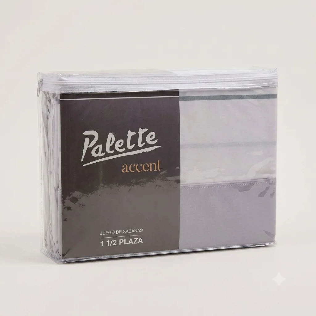 SABANA PALETTE ACCENT 1 1/2 PLAZA HILOS MEZCLA - Imagen 2