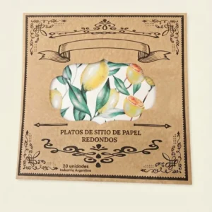 PLATO DE SITIO DE PAPEL REDONDO LIMONES