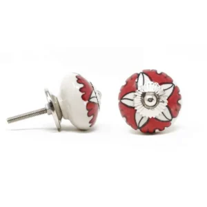 TIRADOR CERAMICA 6 CM ROJO/BL