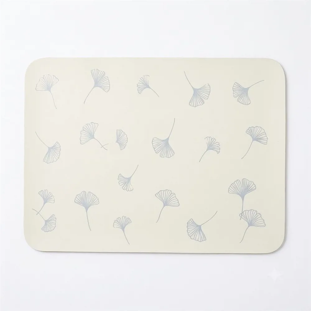 INDIVIDUAL FOLIA RECTANGULAR GINGKO HOJA GRIS NATURAL - Imagen 2