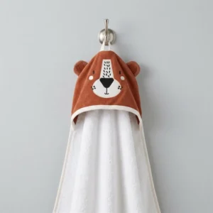TOALLON CON CAPUCHA BORDADO TIGRE NARANJA