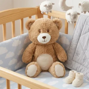 PELUCHE OSO MARRON CLARO CON SONAJERO INTERIOR