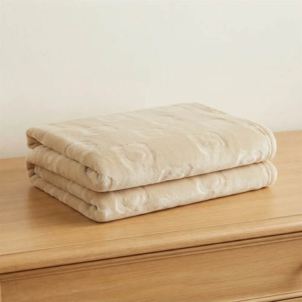 MANTA PARA CUNA FUNCIONAL FLANNEL BEIGE OSITOS