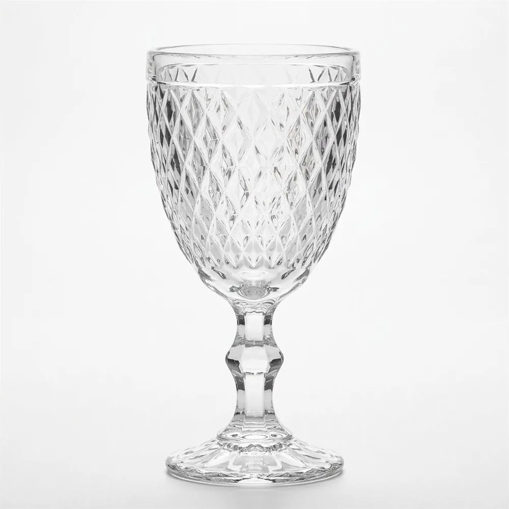 COPA DE VINO DIAMANTES DE VIDRIO X 6 - Imagen 2