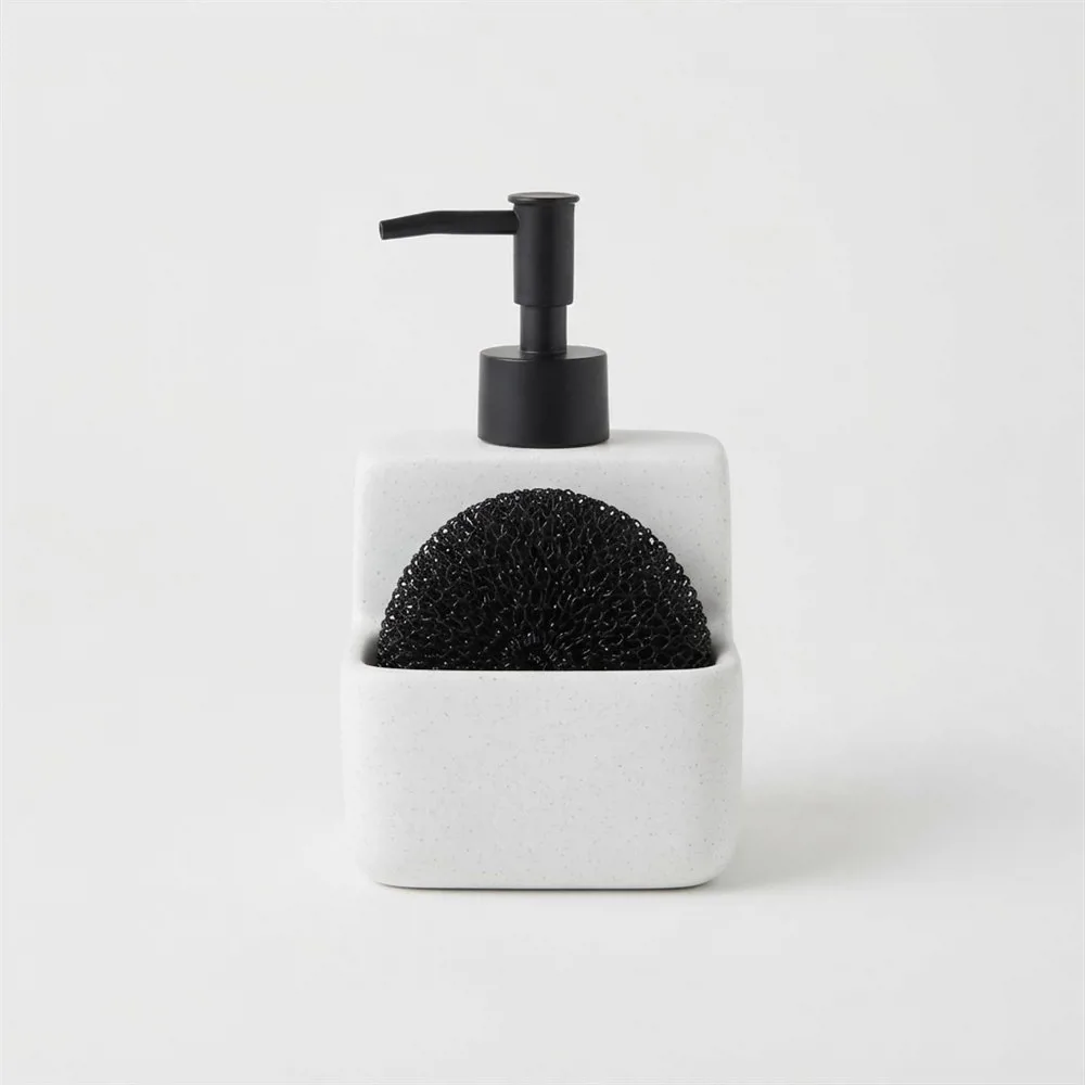 SET DISHES/HANDS CON ESPONJA PUNTOS BLANCO - Imagen 2