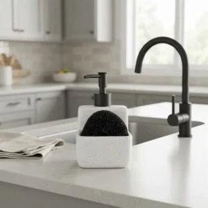 SET DISHES/HANDS CON ESPONJA PUNTOS BLANCO