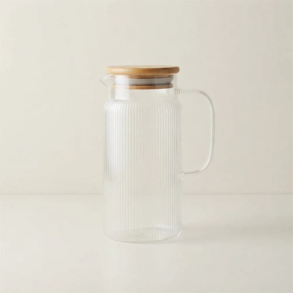 JARRA VIDRIO 1550 ML C/TAPA BAMBOO - Imagen 2