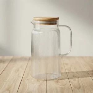JARRA VIDRIO 1550 ML C/TAPA BAMBOO