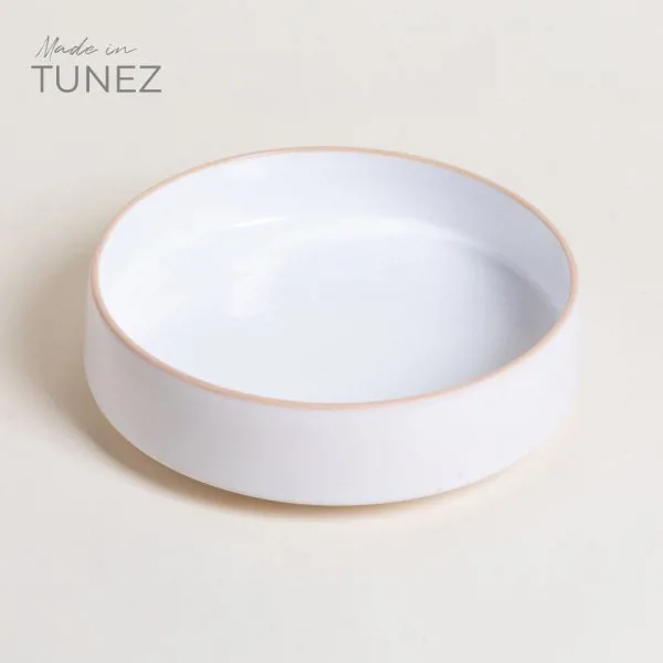 ENSALADERA TOZEUR NEO BLANCO DOTS BORDE NATURAL
