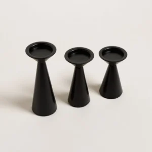 SET X 3 PORTAVELAS ZEIL BLACK