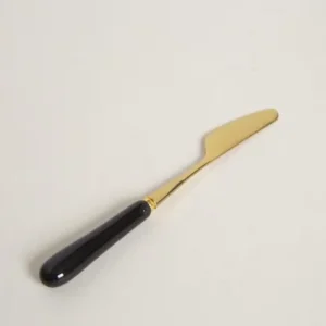 UNTADOR DE ACERO DORADO MANGO DE CERAMICA NEGRO