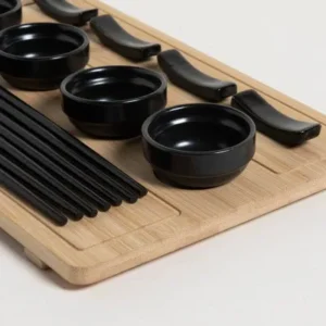 SET DE SUSHI PARA 4 BAMBOO Y PORCELANA