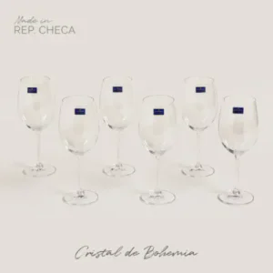 SET X 6 COPAS DE CRISTALDE BOHEMIA