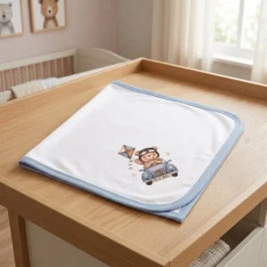 MANTA RECIBIDORA INTERLOCK ANIMALITOS LINEA AZUL