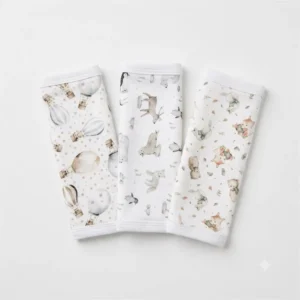 SET X 3 BABITAS ALGODON CON PICOT ESTAMPADAS